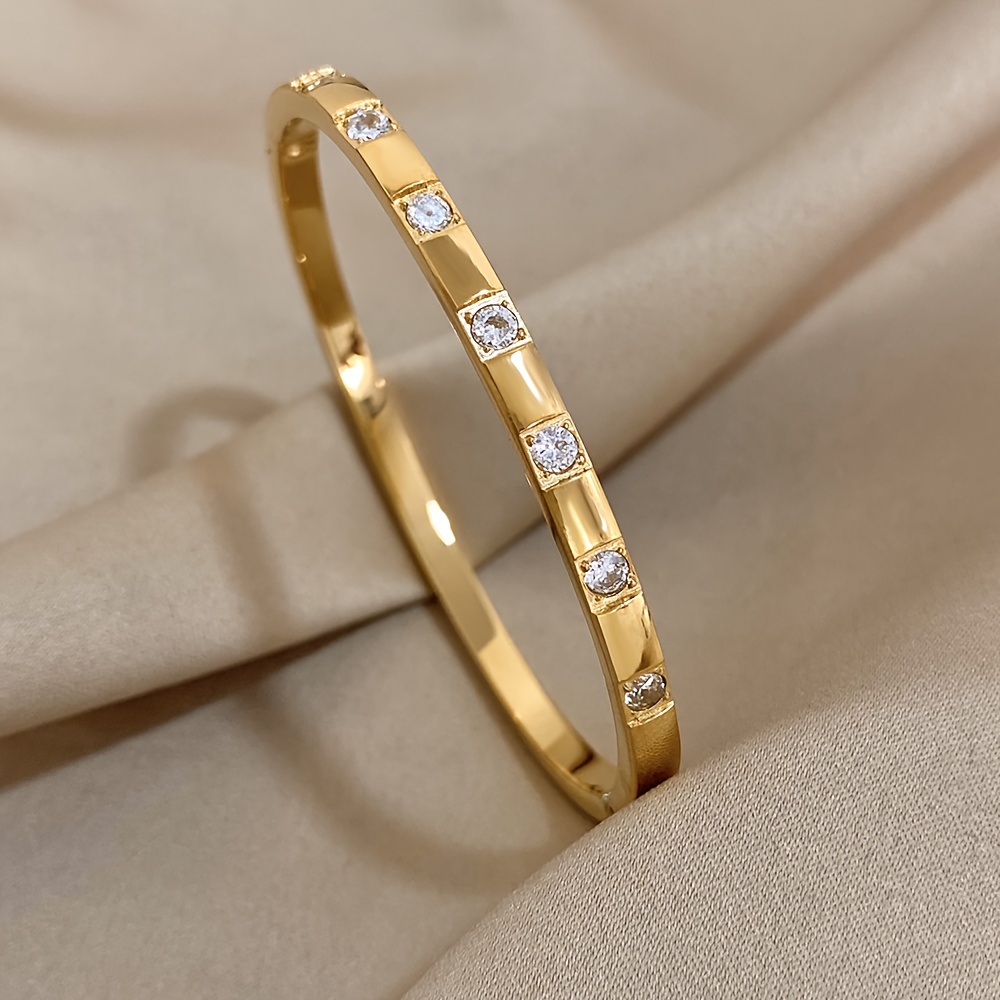 Stainless Steel Bracelet with Rhinestones Gift
